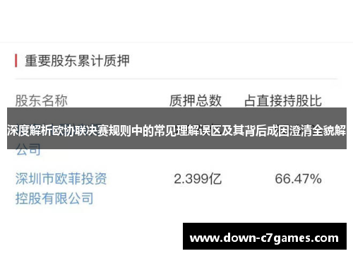 深度解析欧协联决赛规则中的常见理解误区及其背后成因澄清全貌解